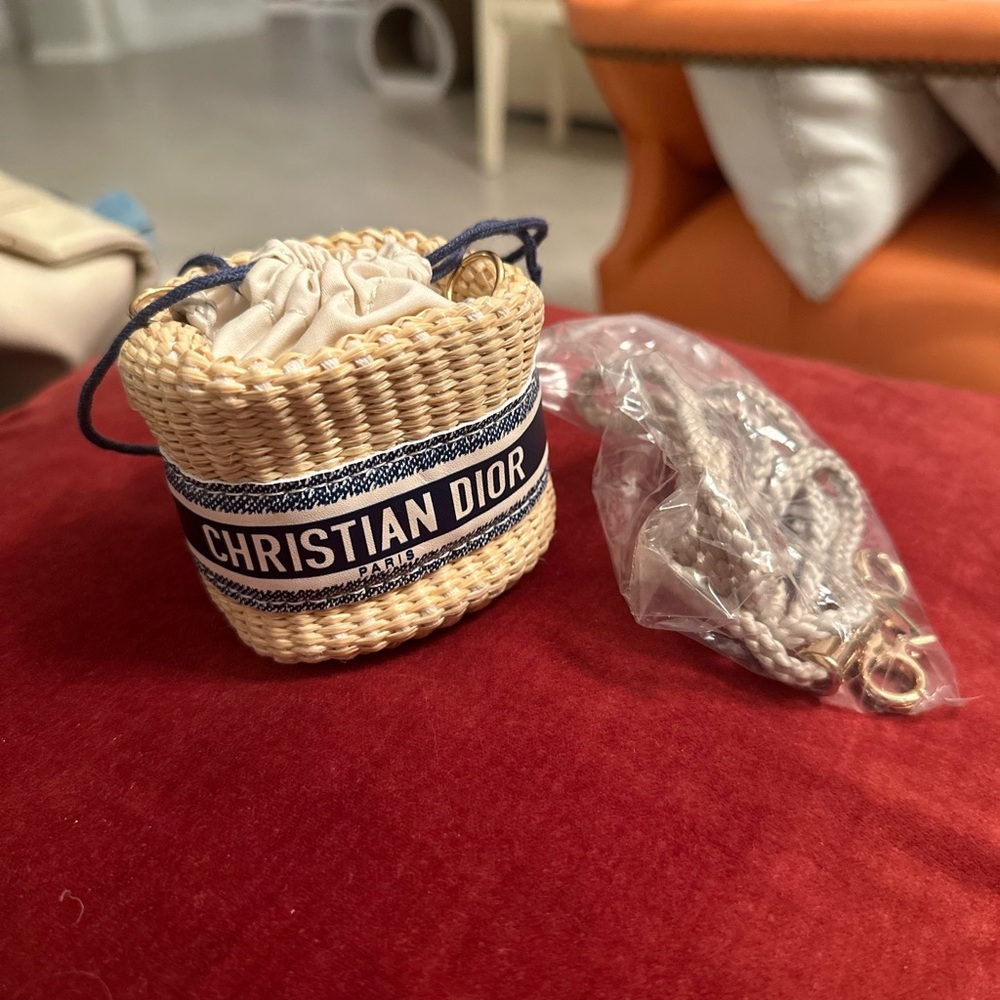 Christian Dior Mini Raffia Bucket Bag VIP Novelty/GWP